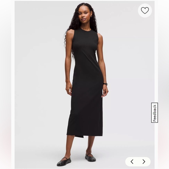 lululemon athletica Dresses & Skirts - New lululemon Black All Aligned Ribbed Midi Dress
